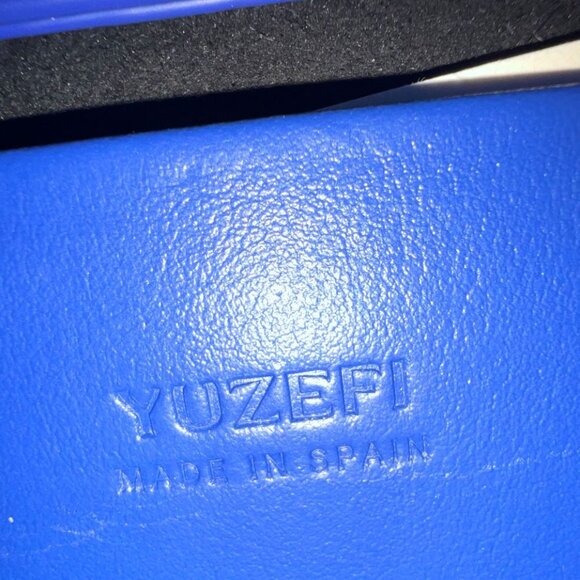 Yuzefi, Moon Bag, Blue Leather, Unique Metal Handle, NWOT - Picture 5 of 9